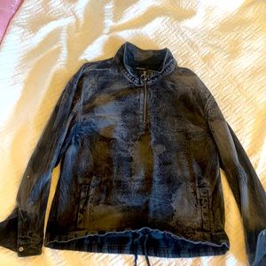 Vintage urban outfitters black and gray tie dye denim jacket
